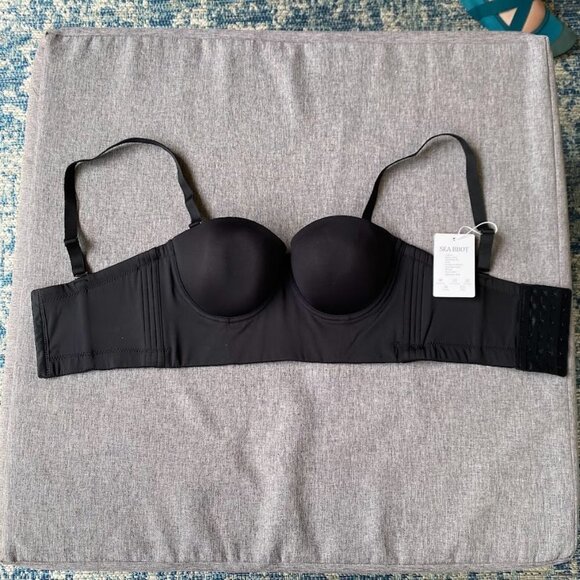 Longline Strapless Bra Full Coverage Seamless Bustier Bra, 32C - Picture 2 of 9